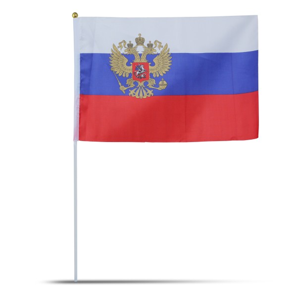 Sonia Originelli 10er Set Fahne Flagge Winkfahne "Russland" Russia Wappen Handfahne EM WM Nur für heute