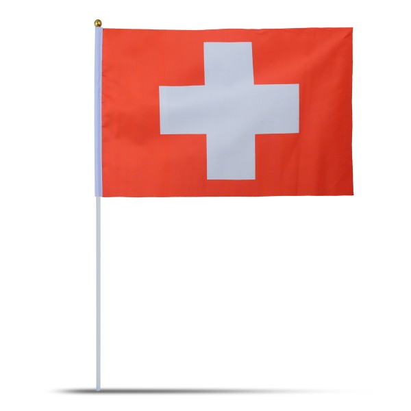 Sonia Originelli 10er Set Fahne Flagge Winkfahne "Schweiz" Switzerland Handfahne EM WM Nur noch ein Tag übrig