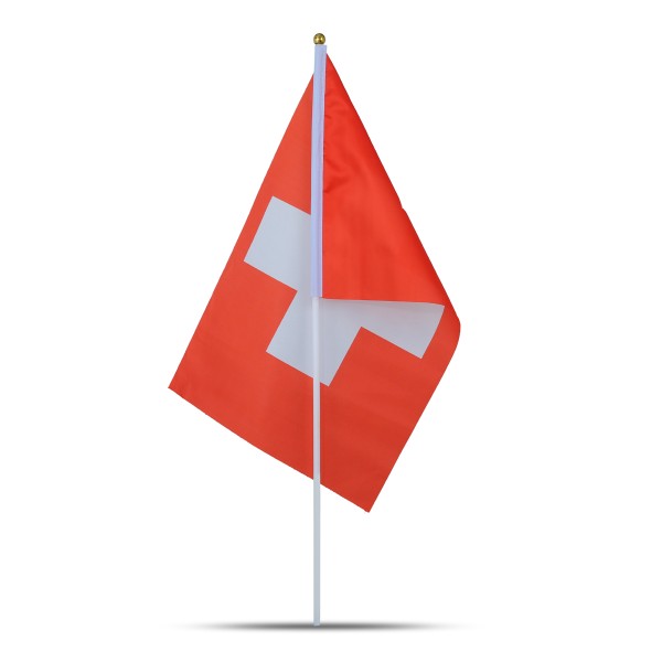 Sonia Originelli 10er Set Fahne Flagge Winkfahne "Schweiz" Switzerland Handfahne EM WM Nur noch ein Tag übrig