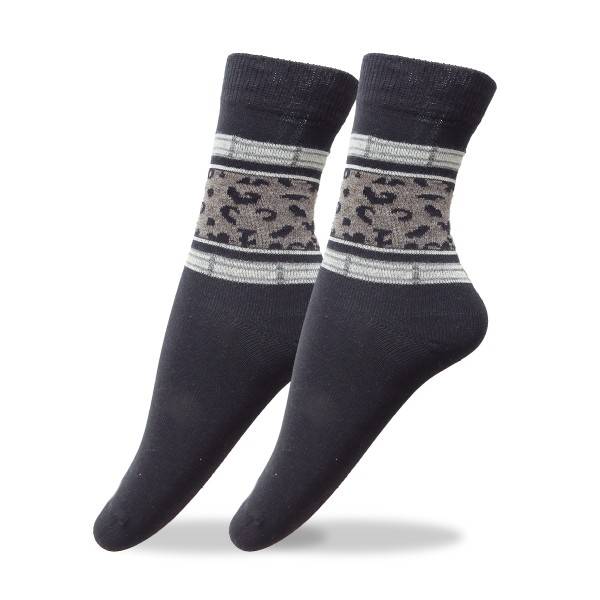 Sonia Originelli 4 Paar Socken "Leopard" unifarben mit Streifen knöchellang soft, elastischer Bund Begrenztes Angebot