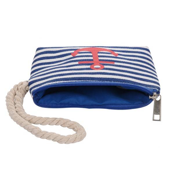 Sonia Originelli Geldbeutel "Anker" Mini Tasche Maritim Streifen Kordel Letzte 3 Tage