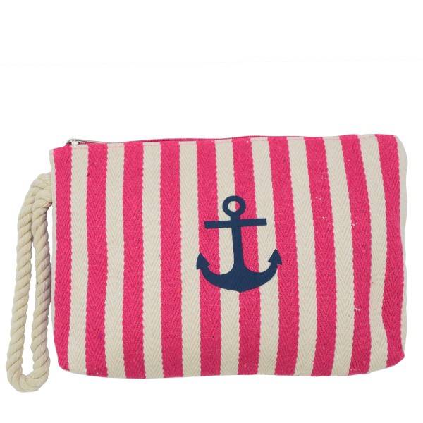 Sonia Originelli Kosmetiktasche maritim gestreift Anker Clutch Täschchen Bis zu 65% Rabatt