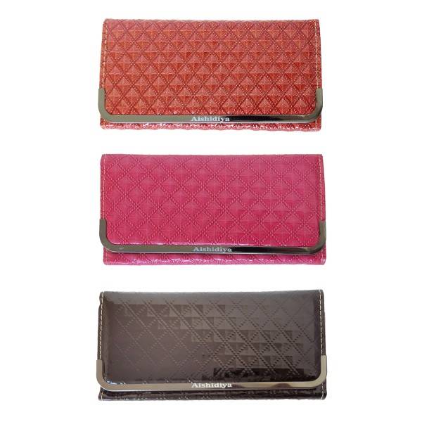 Sonia Originelli Portemonnaie Damen Geldbörse Clutch glänzend Lack 3D Optik Rauten Riesige Rabatte