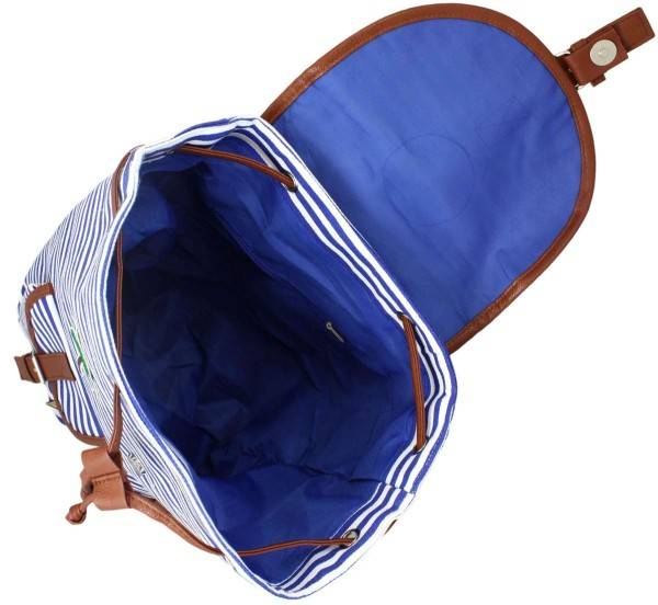 Sonia Originelli Rucksack maritim gestreift mit Patches Anker Kostenloser Versand international
