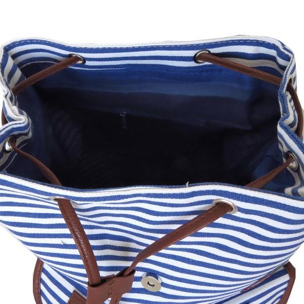 Sonia Originelli Rucksack maritim gestreift mit Patches Anker Kostenloser Versand international