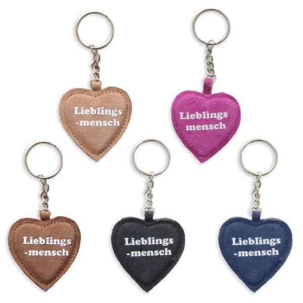 Sonia Originelli Schlüsselanhänger "Lieblingsmensch" Leder Anhänger Wildleder Black Friday Preise