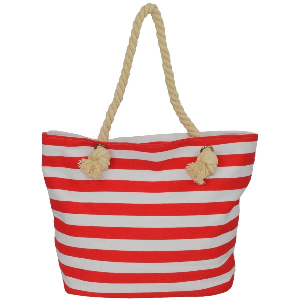 Sonia Originelli Shopper Blockstreifen Anker mit Seil Kordeln Strandtasche Canvas Online