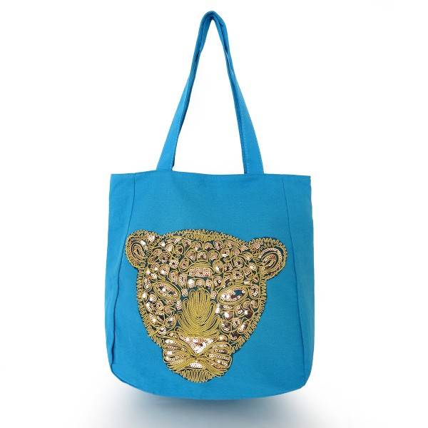 Sonia Originelli Shopper Pailetten "Löwe" Canvas Trend Dschungel Verkauf