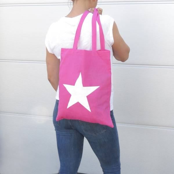 Sonia Originelli Stoffbeutel Stern 2er Set Einkaufsbeutel Tasche lange Henkel Schlussverkauf