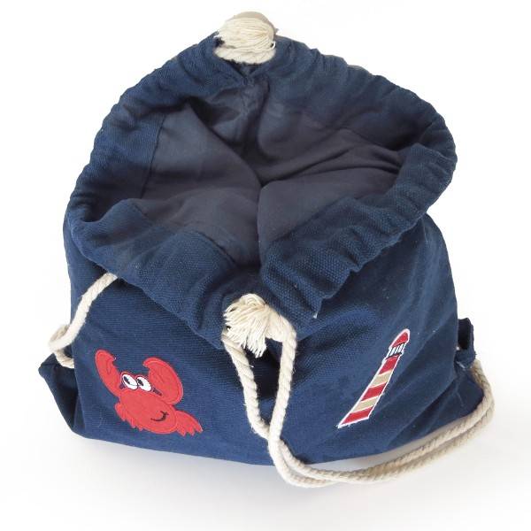 Sonia Originelli Turnbeutel Patches Aufnäher Gymbag maritim Anker Krabbe Baumwolle Versandkostenfrei