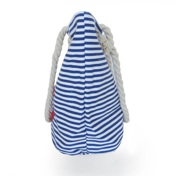 Sonia Originelli Strandtasche maritim gestreift mit Ankerprint Seilkordel Reißverschluss Neueste Mode
