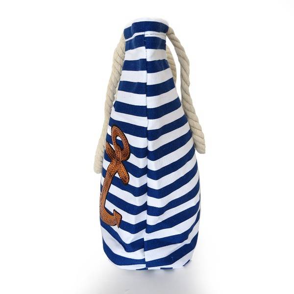 Sonia Originelli Strandtasche maritim gestreift mit Patch Aufnähern "Sylt" Exklusive Angebote
