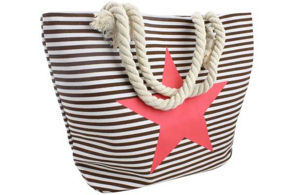 Sonia Originelli Strandtasche maritim gestreift Sternprint Seilkordeln Shopper Bestseller