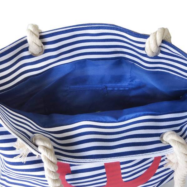 Sonia Originelli Strandtasche mit Ankermotiv Beachbag Shopper Streifen Maritim Saisonale Angebote