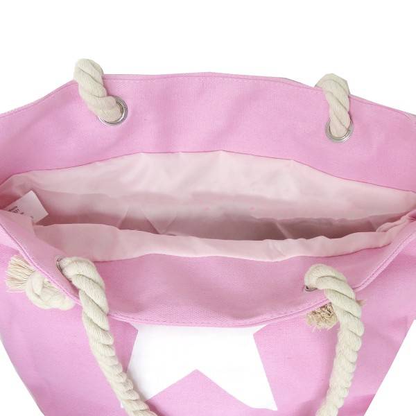 Sonia Originelli Strandtasche uni mit Sternaufdruck Seilkordeln Shopper Sonderangebote
