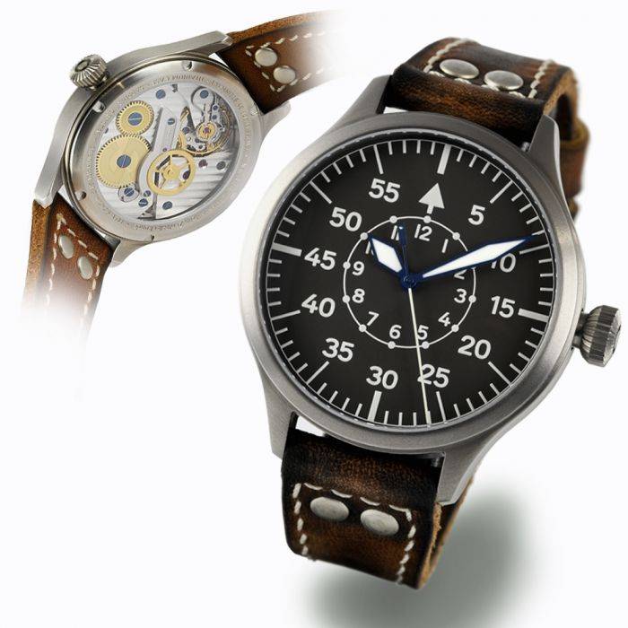 Steinhart Nav B-Uhr 44 Titan B Muster Zentralsekunde