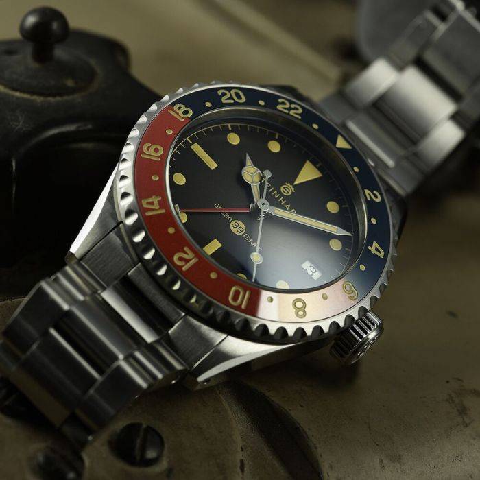 Steinhart Ocean 39 vintage GMT premium BLUE-RED Ceramic Verkauf