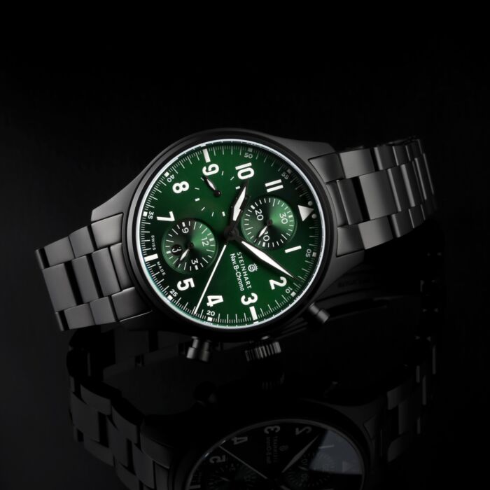 Steinhart Stahlband DLC matt 20/16 mm für NAV B-CHRONO 42 green Ltd. Edition inkl. Bandanstöße Outlet