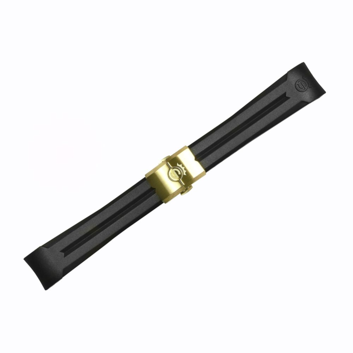 Steinhart Kautschukband neu 20x16 mm für Ocean 39 mit Schließe gelbgold