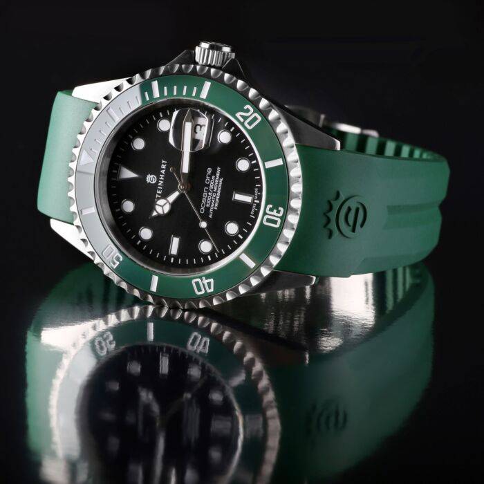 Steinhart Kautschukband grün 20x16 mm für Ocean 39 mit Schließe Stahl Online