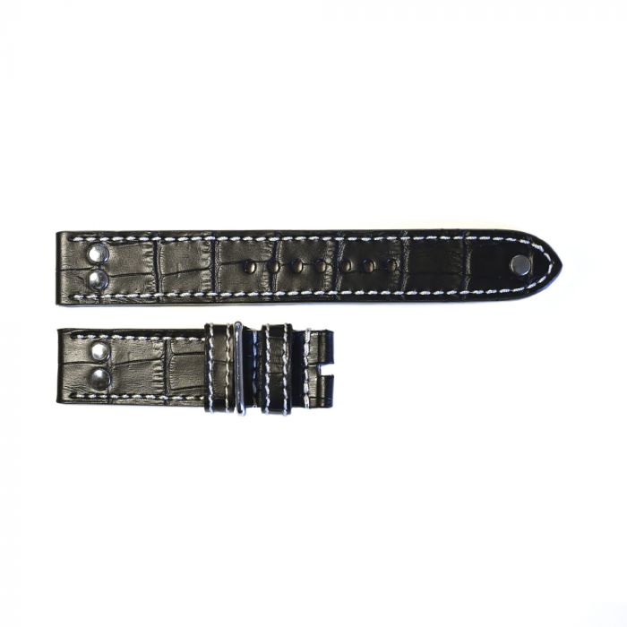 Steinhart Fliegerband schwarz mit Krokoprägung Größe M