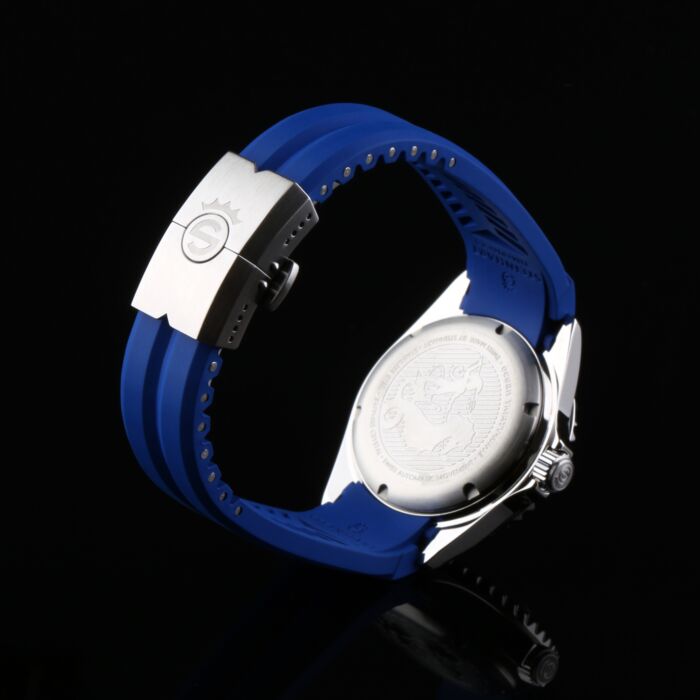 Steinhart Kautschukband blau 20x16 mm für Ocean 39 mit Schließe Stahl Fabrikverkauf