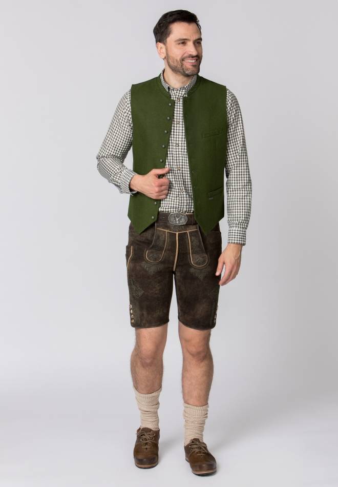 Stockerpoint Lederhose Bertl braun gespeckt 44