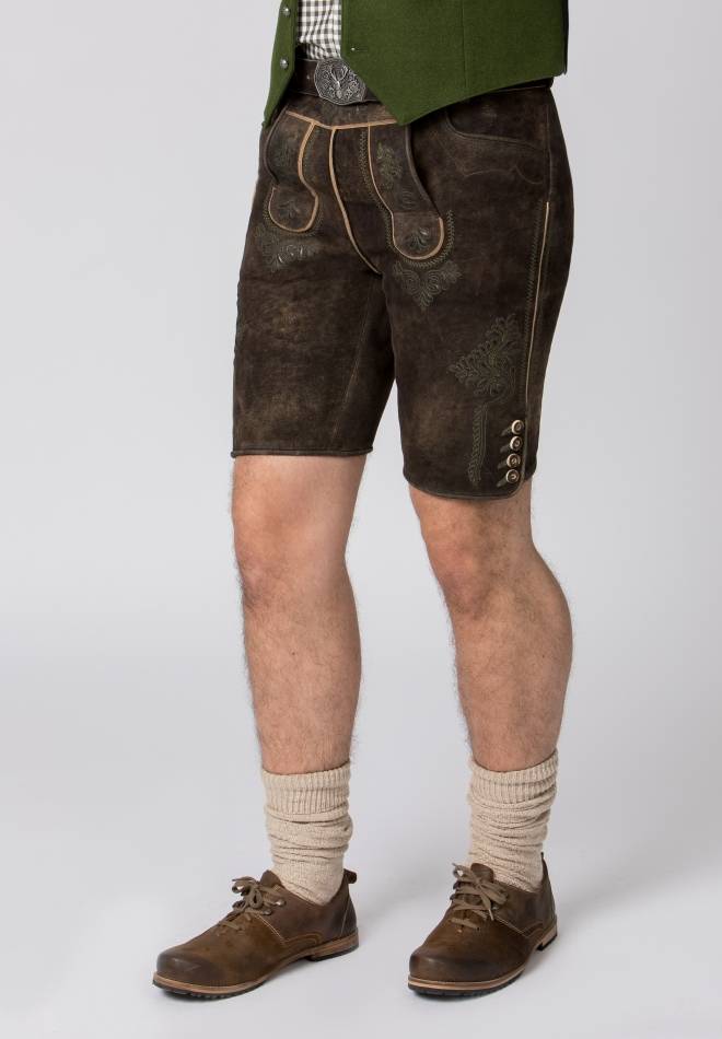 Stockerpoint Lederhose Bertl braun gespeckt 44 im Angebot