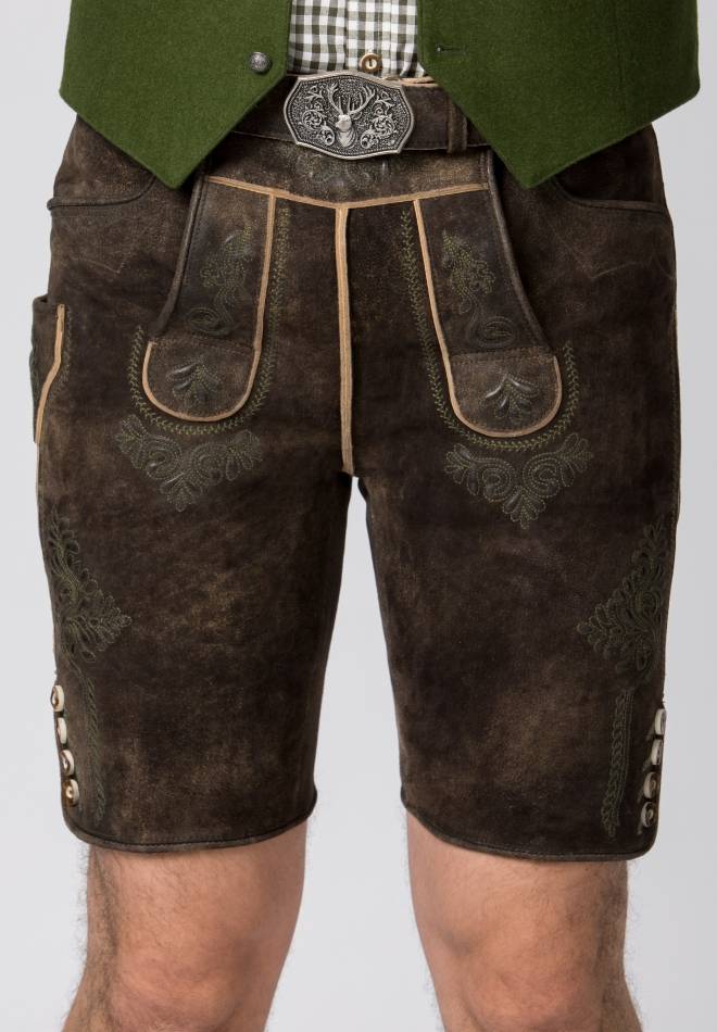Stockerpoint Lederhose Bertl braun gespeckt 44 im Angebot