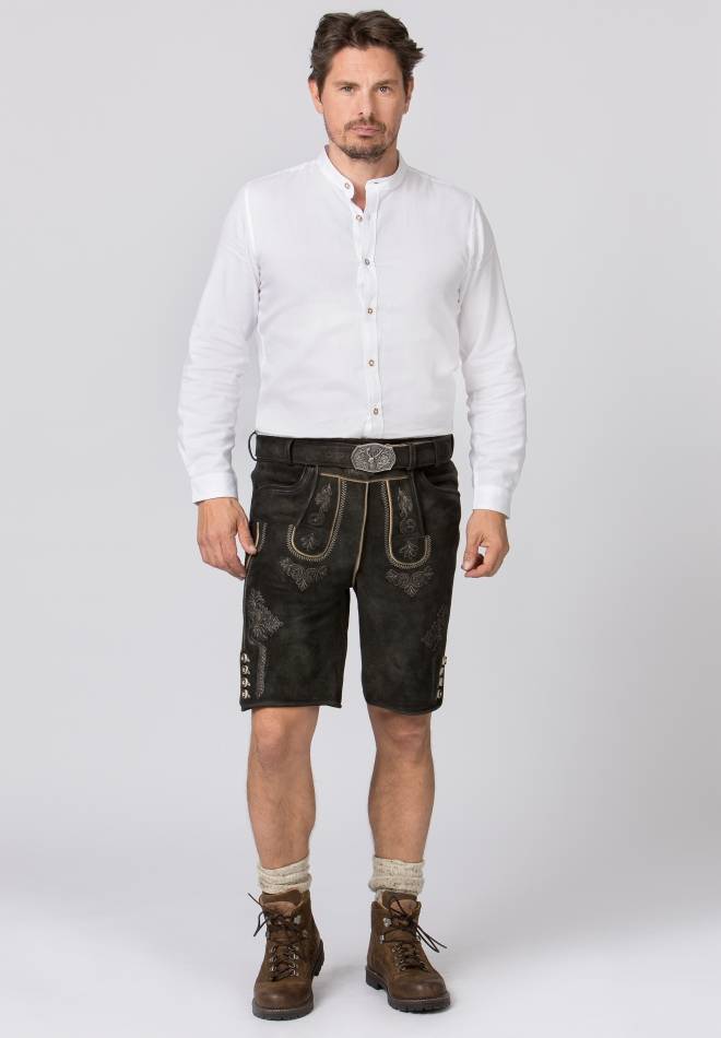 Stockerpoint Lederhose Bertl graphit gespeckt 44