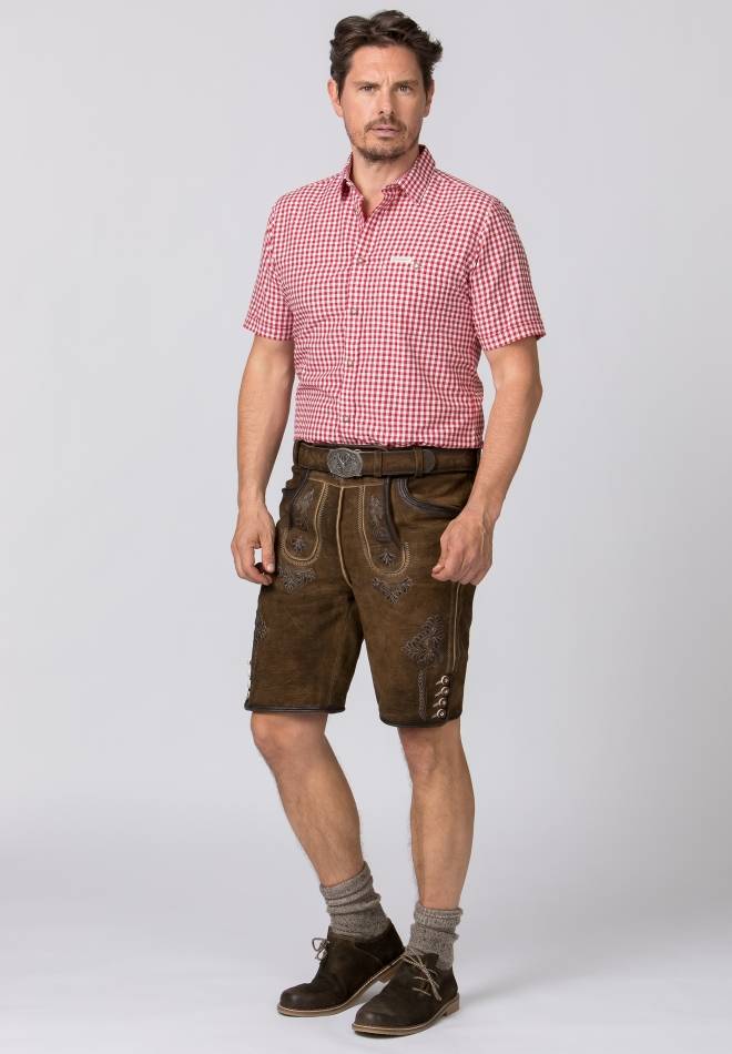 Stockerpoint Lederhose Bertl stein geäscht-natur 44