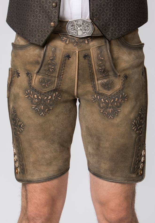 Stockerpoint Lederhose Artur ahorn gespeckt 44 Günstiger Verkauf