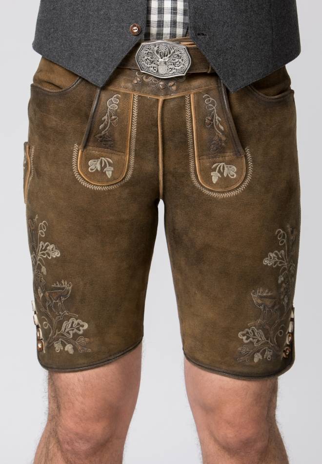 Stockerpoint Lederhose Bastian havanna gespeckt 44 Verkauf
