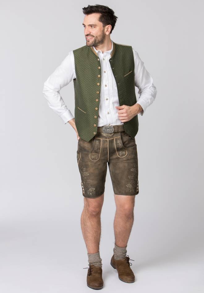 Stockerpoint Lederhose Bastian kiesel gespeckt 44