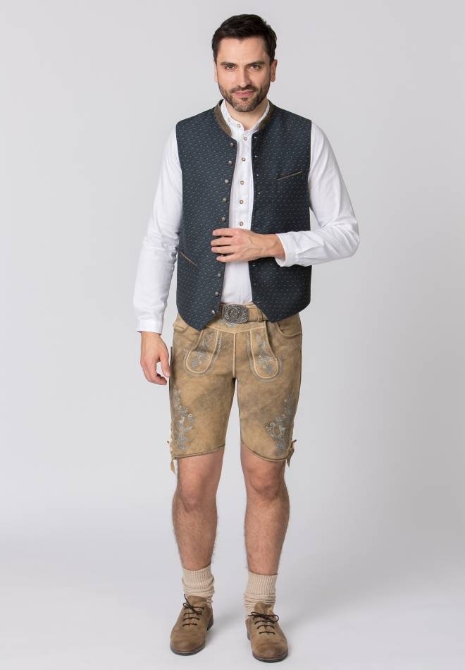 Stockerpoint Lederhose Girgl senf gespeckt-grau 44