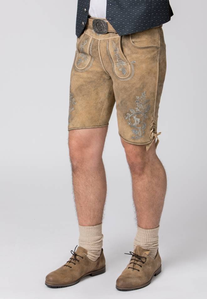 Stockerpoint Lederhose Girgl senf gespeckt-grau 44 im Angebot