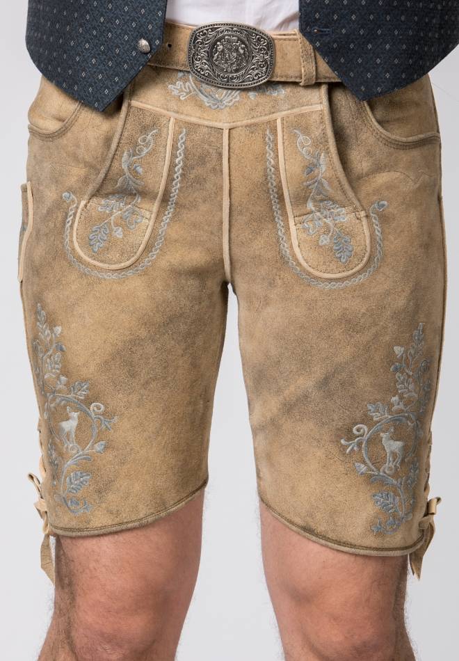 Stockerpoint Lederhose Girgl senf gespeckt-grau 44 im Angebot