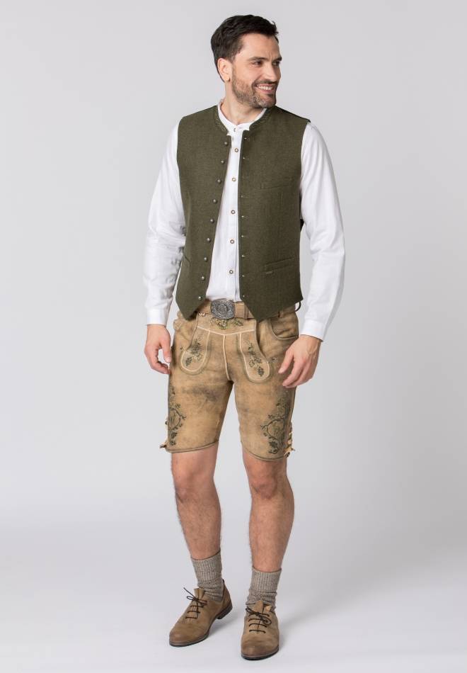 Stockerpoint Lederhose Girgl senf gespeckt-grün 48