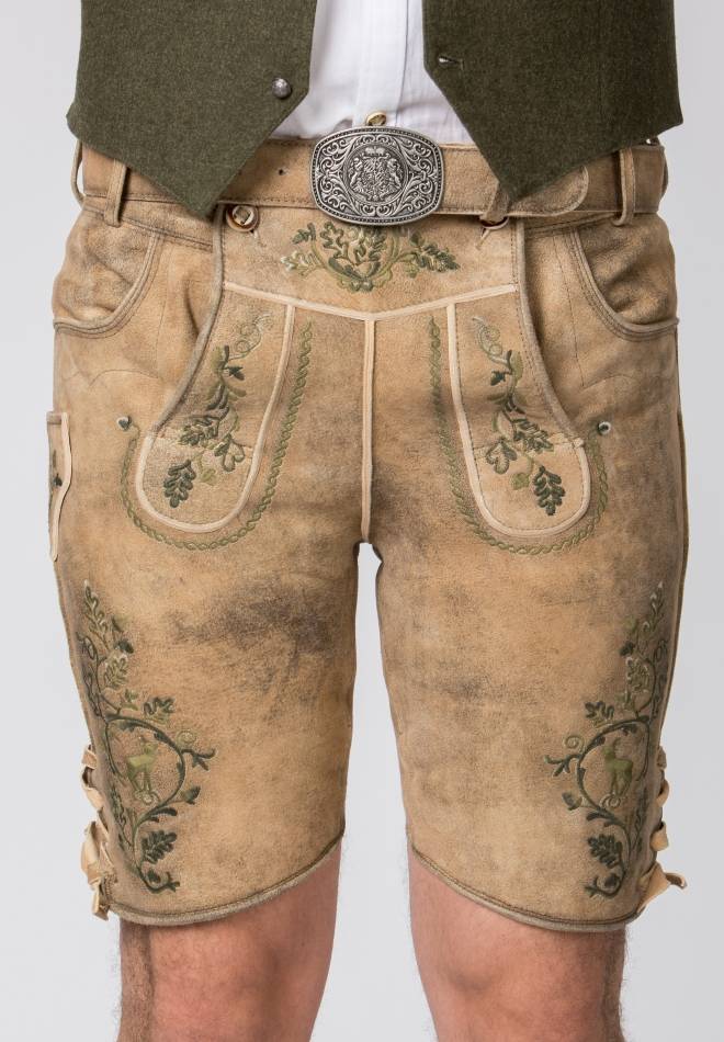 Stockerpoint Lederhose Girgl senf gespeckt-grün 48 Schlussverkauf
