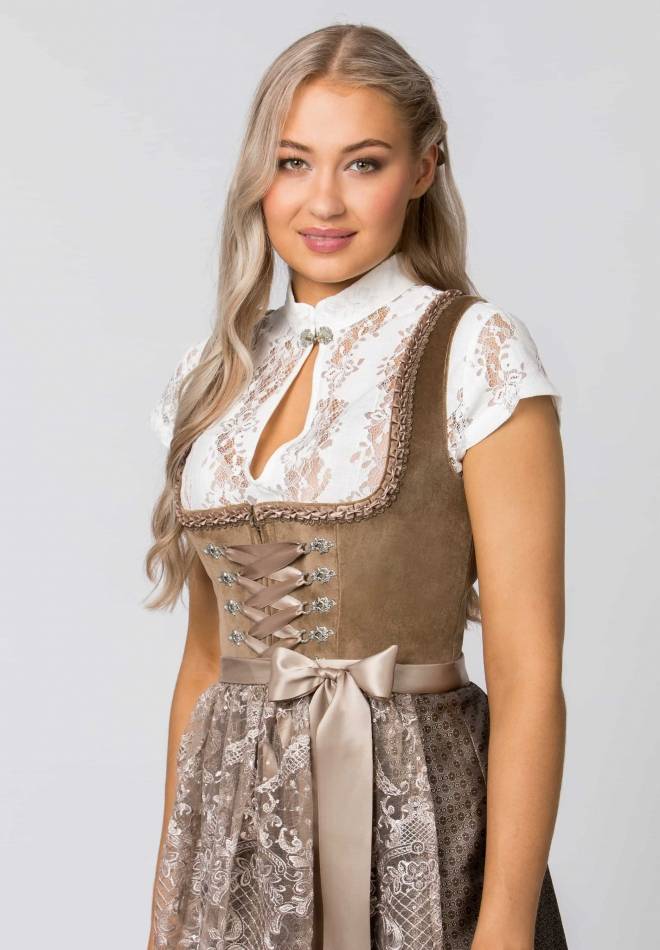 Stockerpoint Dirndl Loredana taupe 30 Auslauf