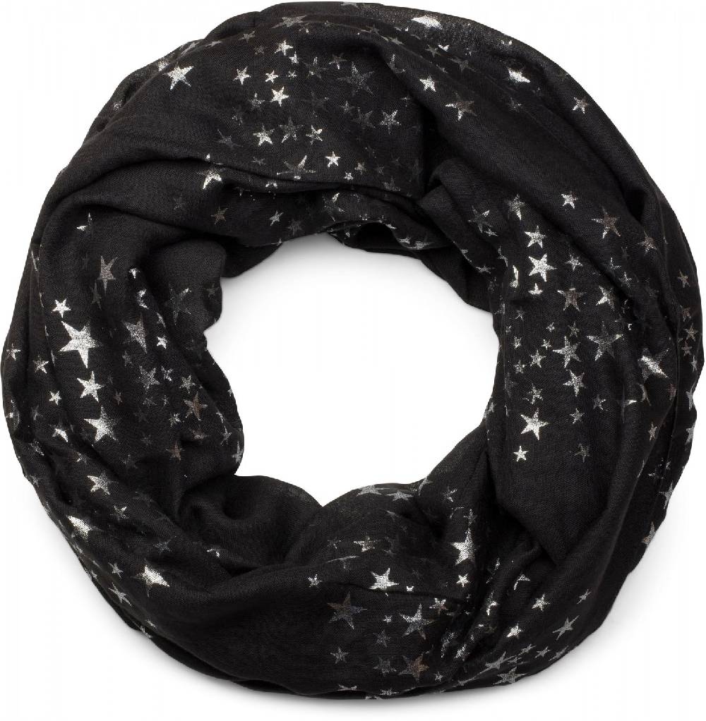 ﻿Stylebreaker Loop Schal mit Metallic Sterne Print