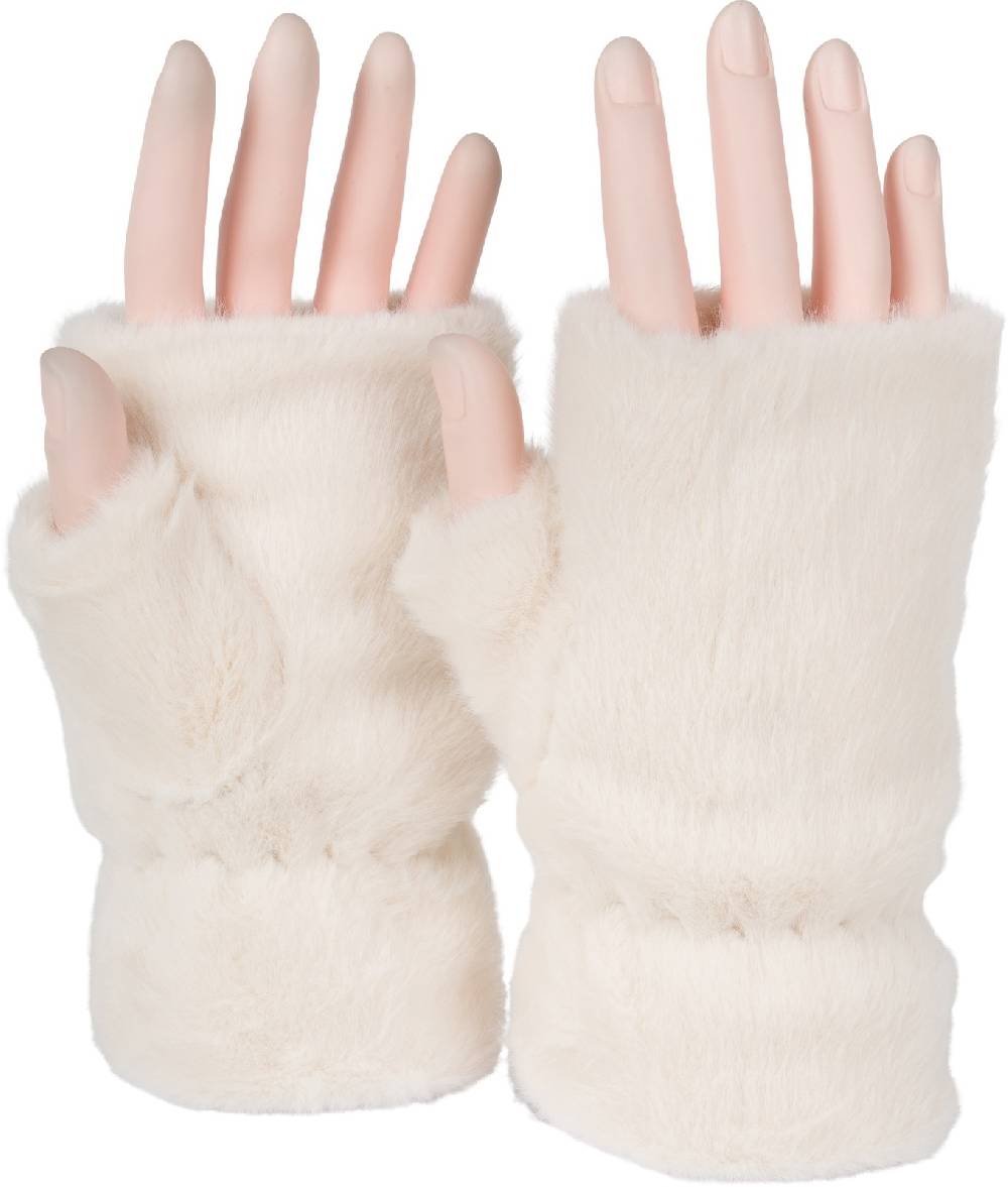Stylebreaker Fingerlose Handschuhe Kunstfell Einfarbig