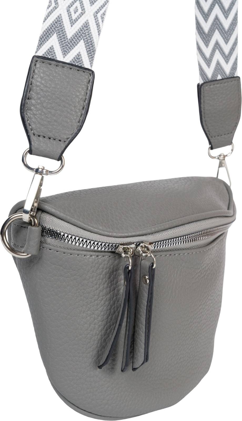 Stylebreaker Halbmond Crossbody Bag Zick-Zack Raute Fabrikverkauf