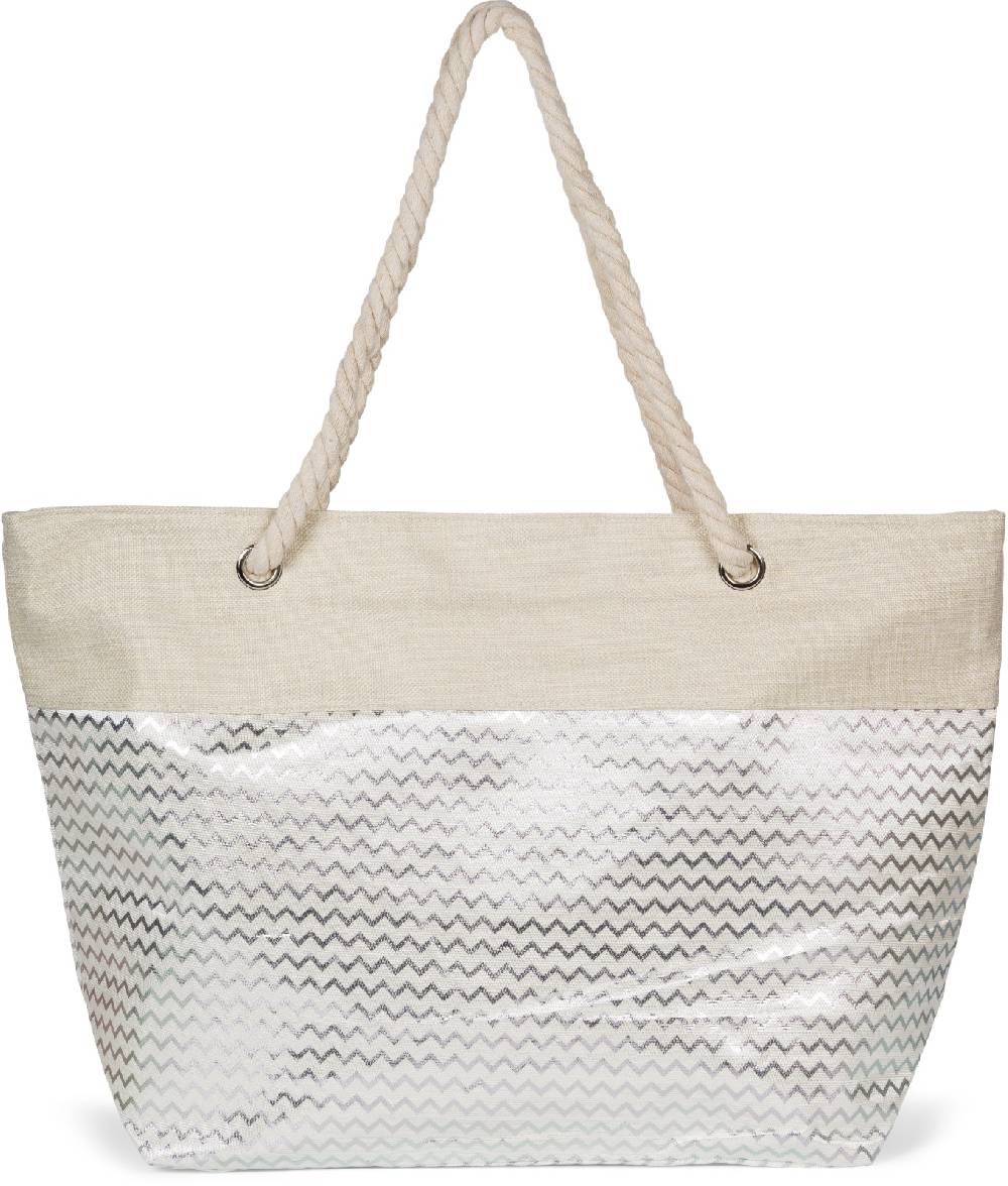 Stylebreaker Strandtasche Metallic Zick-Zack Hotsell