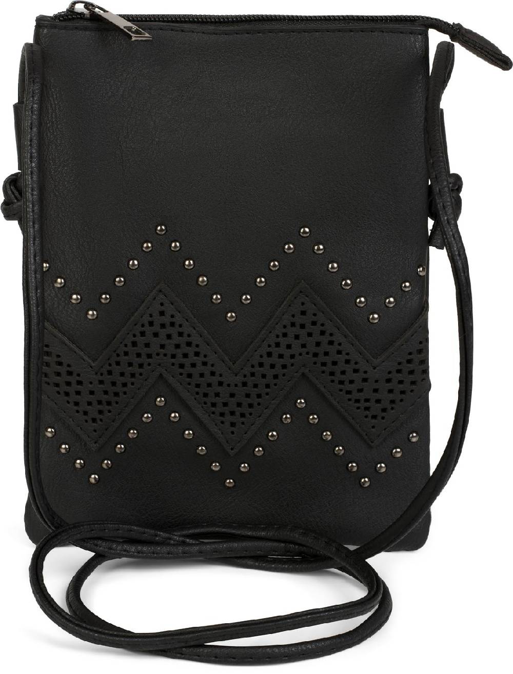 Stylebreaker Mini Umhängetasche mit ZickZack Cutout und Nieten