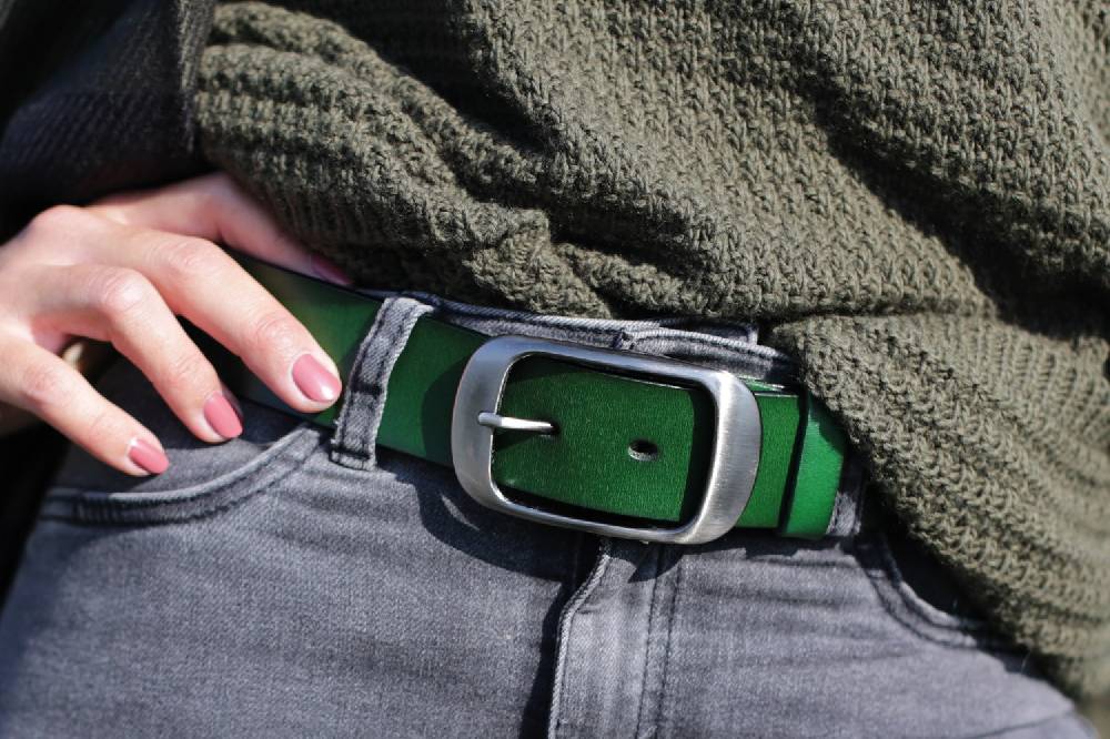 Stylebreaker Unisex Leder Gürtel Unifarben im Angebot
