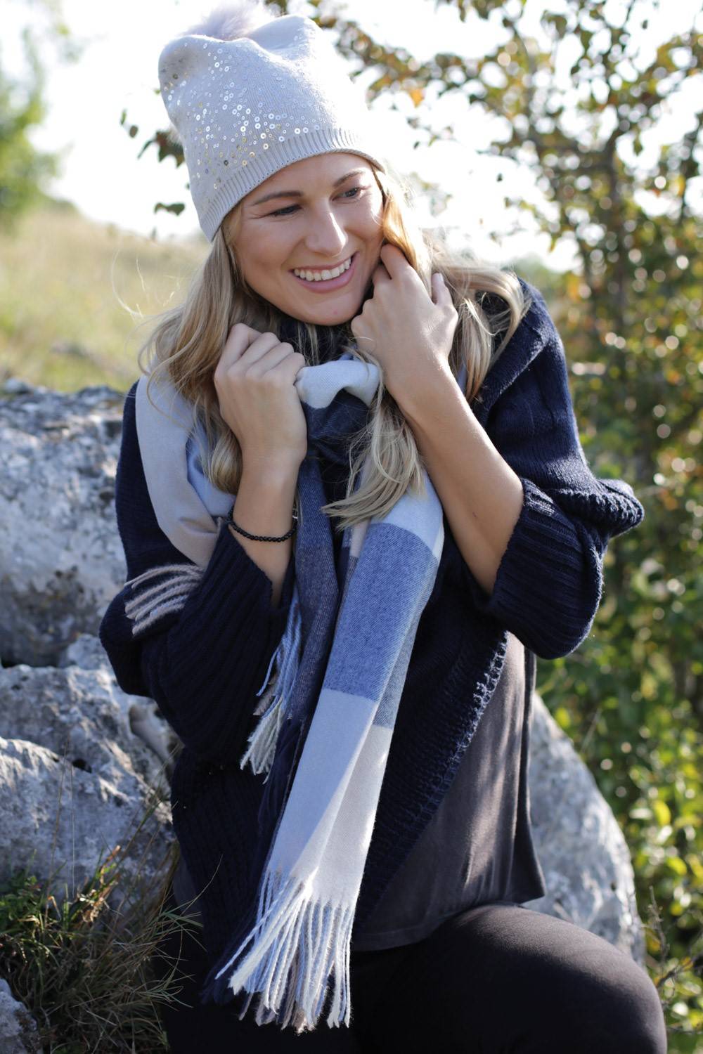 Stylebreaker Weicher karierter Schal mit Fransen Outlet