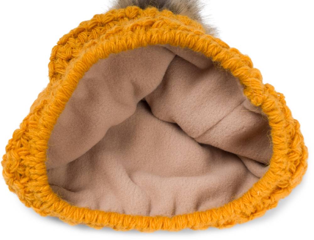 Stylebreaker Kinder Bommelmütze V-Muster Gehäkelt Fabrikverkauf