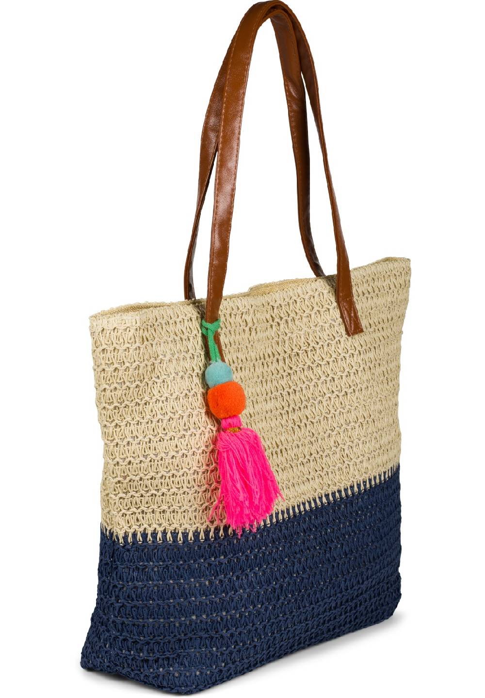 Stylebreaker Korbflecht Henkeltasche - Basttasche 2-Farbig Meist gekauft