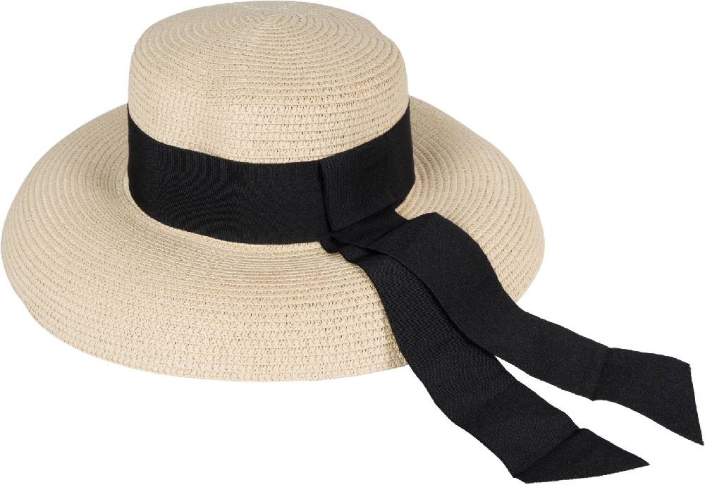 Stylebreaker Papier Strohhut mit Schwarzem Zierband Preisnachlass